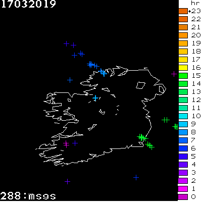 Lightning Report for Ireland on Sunday 17 March 2019