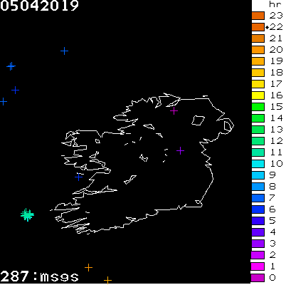 Lightning Report for Ireland on Friday 05 April 2019
