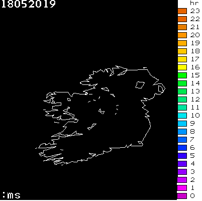 Lightning Report for Ireland on Saturday 18 May 2019