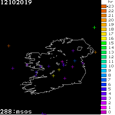 Lightning Report for Ireland on Saturday 12 October 2019