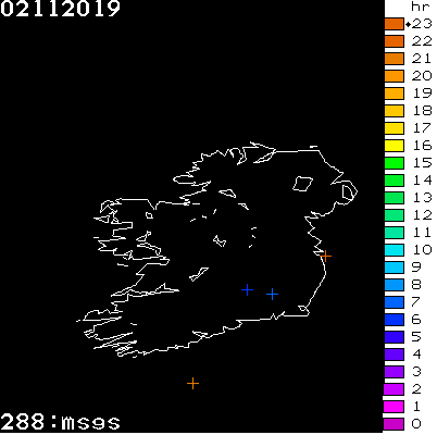 Lightning Report for Ireland on Saturday 02 November 2019