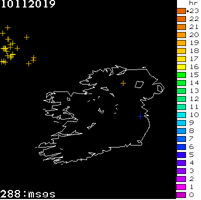 Lightning Report for Ireland on Sunday 10 November 2019