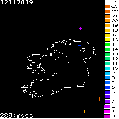 Lightning Report for Ireland on Tuesday 12 November 2019