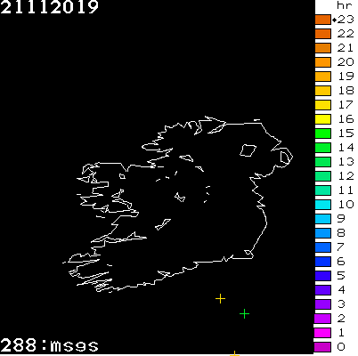 Lightning Report for Ireland on Thursday 21 November 2019