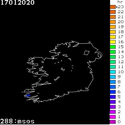 Lightning Report for Ireland on Friday 17 January 2020