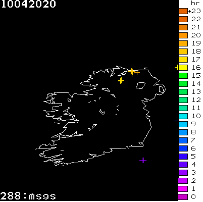 Lightning Report for Ireland on Friday 10 April 2020