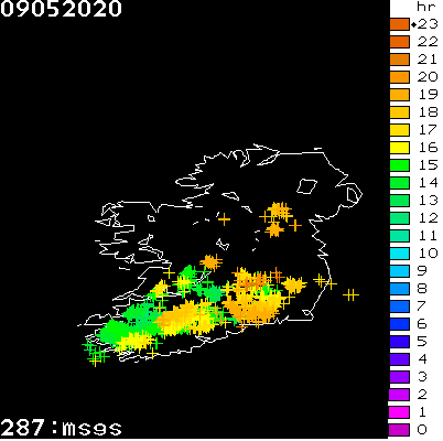 Lightning Report for Ireland on Saturday 09 May 2020