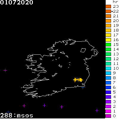 Lightning Report for Ireland on Wednesday 01 July 2020