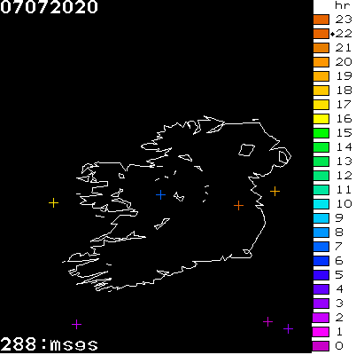 Lightning Report for Ireland on Tuesday 07 July 2020