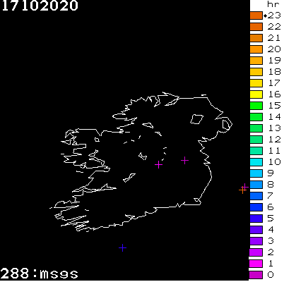 Lightning Report for Ireland on Saturday 17 October 2020