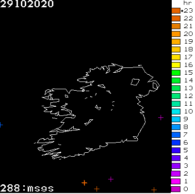 Lightning Report for Ireland on Thursday 29 October 2020