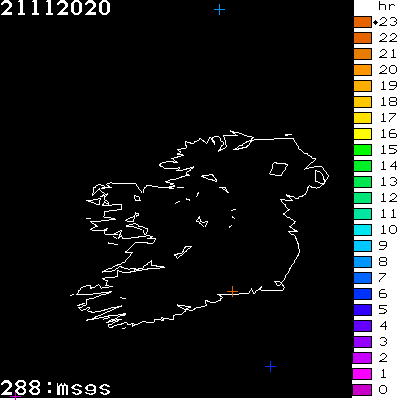 Lightning Report for Ireland on Saturday 21 November 2020