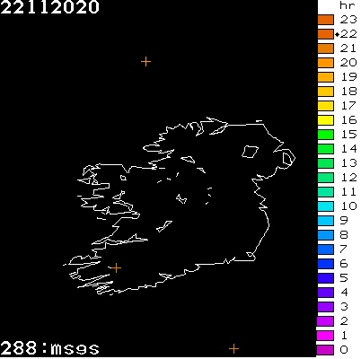Lightning Report for Ireland on Sunday 22 November 2020
