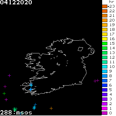 Lightning Report for Ireland on Friday 04 December 2020