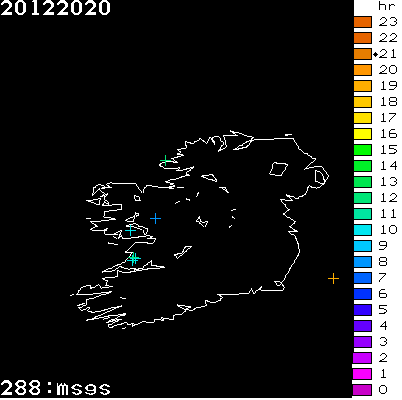 Lightning Report for Ireland on Sunday 20 December 2020