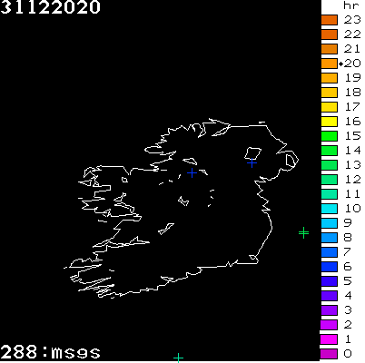 Lightning Report for Ireland on Thursday 31 December 2020