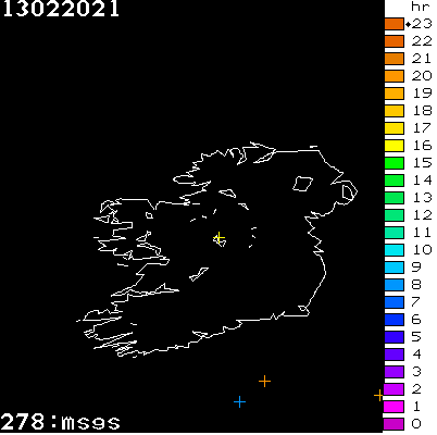Lightning Report for Ireland on Saturday 13 February 2021