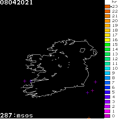 Lightning Report for Ireland on Thursday 08 April 2021