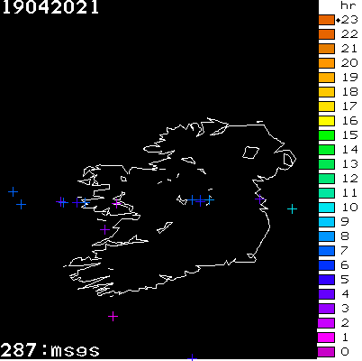 Lightning Report for Ireland on Monday 19 April 2021