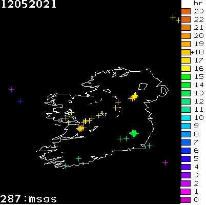 Lightning Report for Ireland on Wednesday 12 May 2021