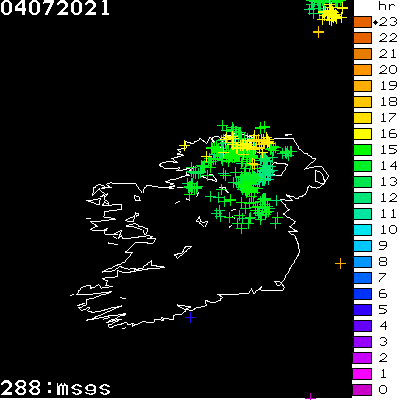 Lightning Report for Ireland on Sunday 04 July 2021