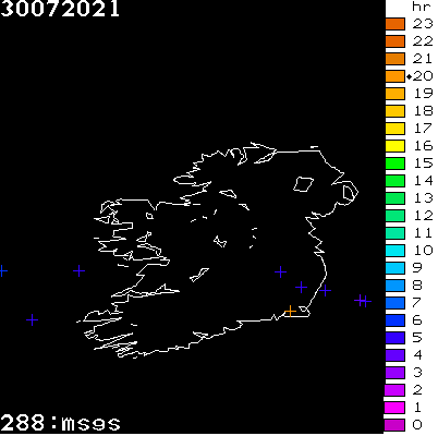 Lightning Report for Ireland on Friday 30 July 2021