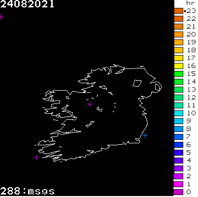 Lightning Report for Ireland on Tuesday 24 August 2021