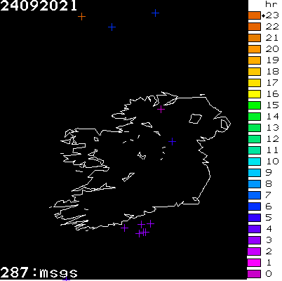 Lightning Report for Ireland on Friday 24 September 2021