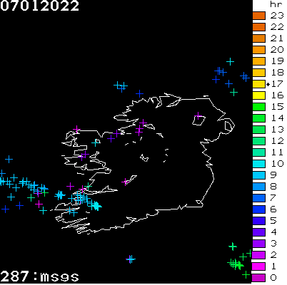 Lightning Report for Ireland on Friday 07 January 2022