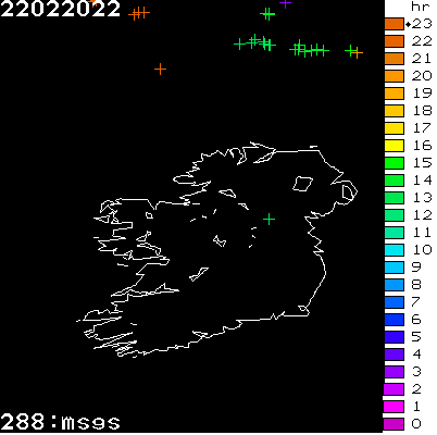Lightning Report for Ireland on Tuesday 22 February 2022