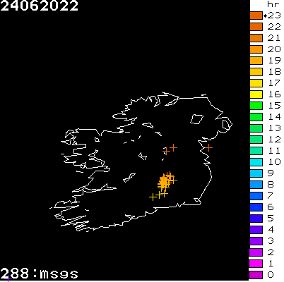 Lightning Report for Ireland on Friday 24 June 2022