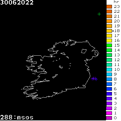 Lightning Report for Ireland on Thursday 30 June 2022