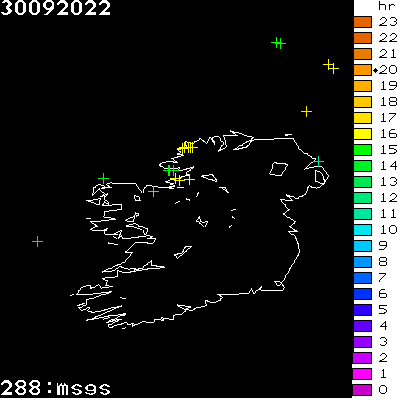 Lightning Report for Ireland on Friday 30 September 2022