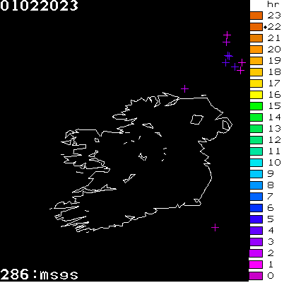 Lightning Report for Ireland on Wednesday 01 February 2023