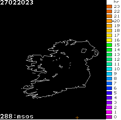 Lightning Report for Ireland on Monday 27 February 2023