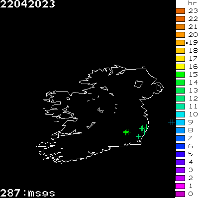 Lightning Report for Ireland on Saturday 22 April 2023