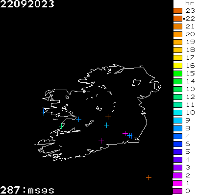 Lightning Report for Ireland on Friday 22 September 2023
