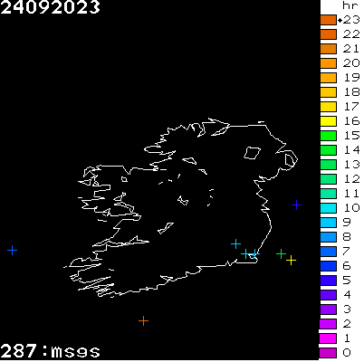 Lightning Report for Ireland on Sunday 24 September 2023