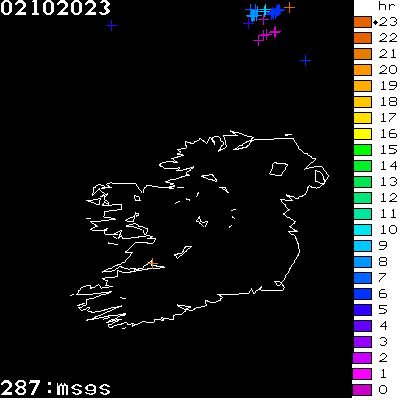 Lightning Report for Ireland on Monday 02 October 2023