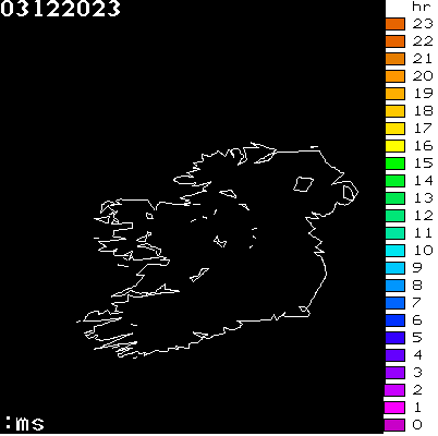 Lightning Report for Ireland on Sunday 03 December 2023