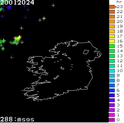 Lightning Report for Ireland on Saturday 20 January 2024