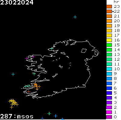 Lightning Report for Ireland on Friday 23 February 2024