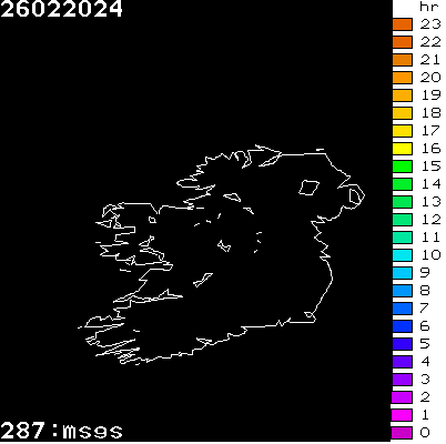 Lightning Report for Ireland on Monday 26 February 2024