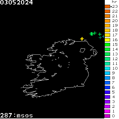Lightning Report for Ireland on Friday 03 May 2024