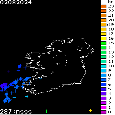 Lightning Report for Ireland on Friday 02 August 2024