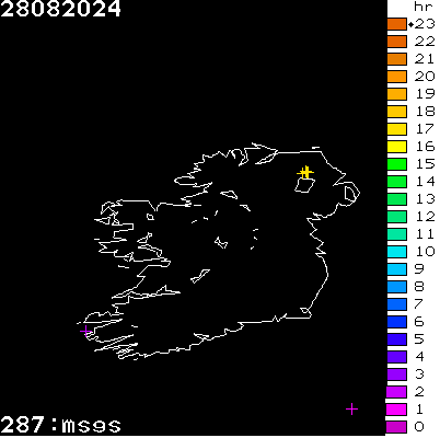Lightning Report for Ireland on Wednesday 28 August 2024