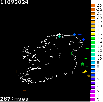 Lightning Report for Ireland on Wednesday 11 September 2024
