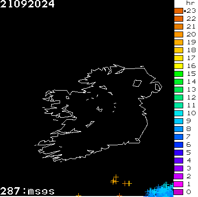 Lightning Report for Ireland on Saturday 21 September 2024