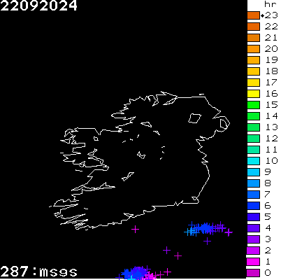 Lightning Report for Ireland on Sunday 22 September 2024