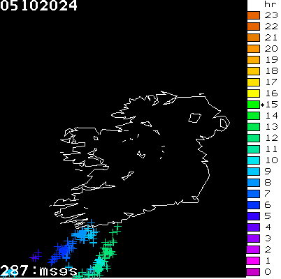 Lightning Report for Ireland on Saturday 05 October 2024
